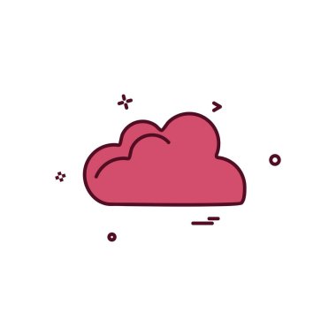 Bulut simgesi tasarım, renkli vektör çizim