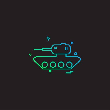 Askeri tank savaş silahı ikon vektör tasarımı