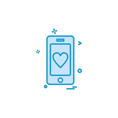 Aşk mobil simge tasarlamak vektör