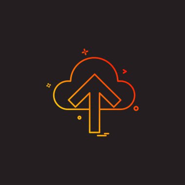 Bulut simgesi tasarım, renkli vektör çizim