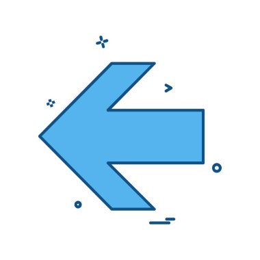 Sol ok simgesi tasarım vektörü