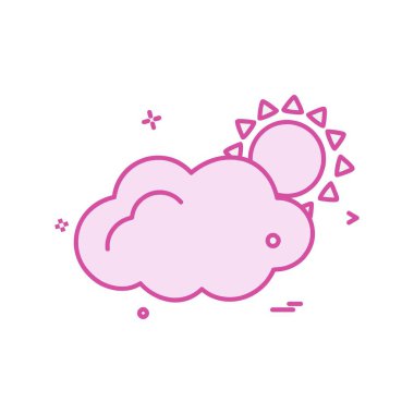 Bulut simgesi tasarım, renkli vektör çizim