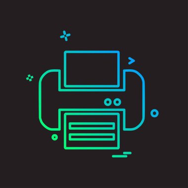 Yazıcı simgesi tasarım, vektör çizim