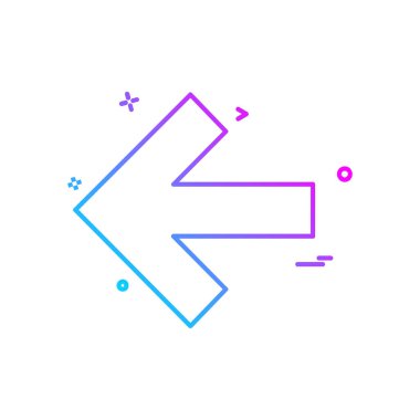 Sol ok simgesi tasarım vektörü