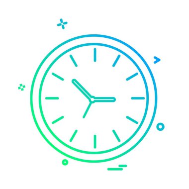 saat düz ikon vektör illüstrasyonu 