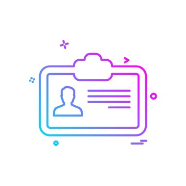 ID kart simgesi vektör illüstrasyonu 