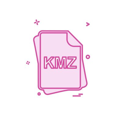 KMZ dosya tipi simge tasarım vektörü