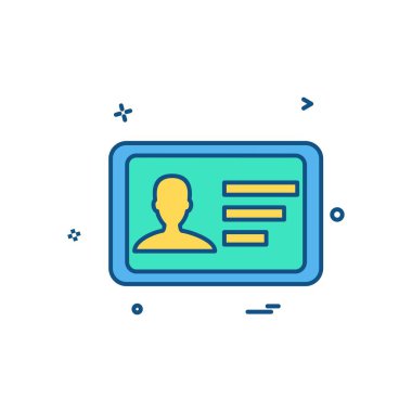 ID kart simgesi vektör illüstrasyonu 