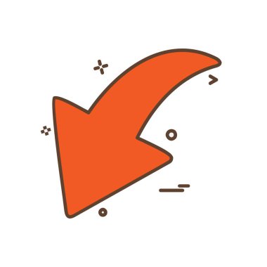 Aşağı ok simgesi tasarım vektörü