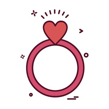 Sevgililer günü simgesi tasarım, renkli vektör çizim