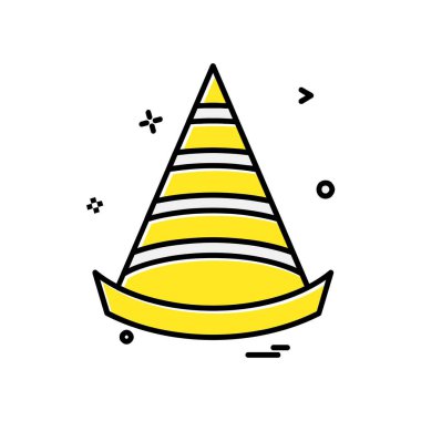 Cap simgesi tasarım, renkli vektör çizim