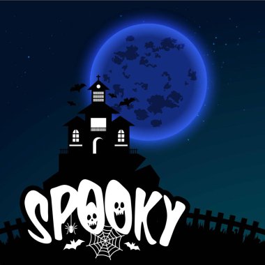 Cadılar Bayramı tatil kartı arka plan renkli vektör çizim 