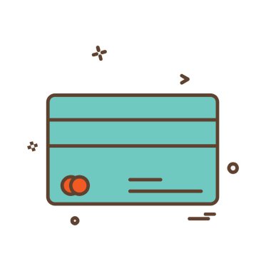 Kredi kartı simgesi tasarım, renkli vektör çizim