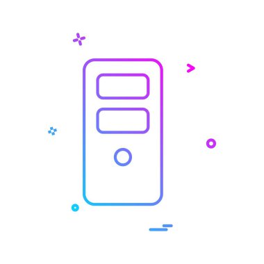 CPU simgesi tasarım, renkli vektör çizim