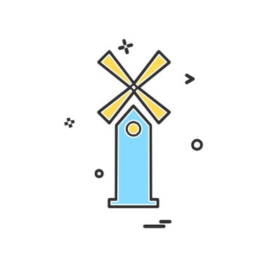 Hava türbini simgesi tasarım vektörü