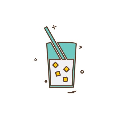 İçki simgesi tasarım, renkli vektör çizim 