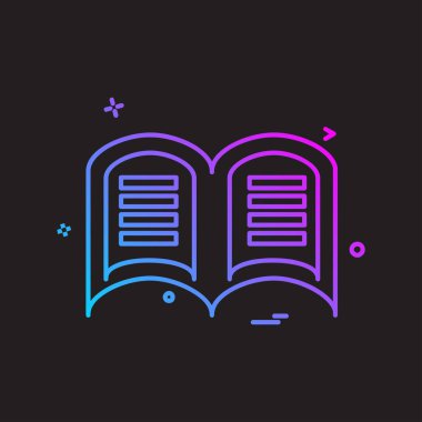 kitap simgesi tasarımı vektör çizimi