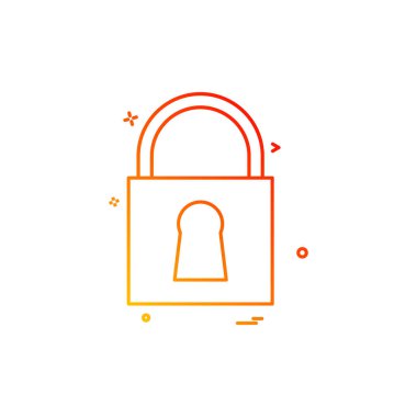 kilit düz simge vektör çizim 