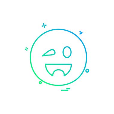 Emoji simgesi tasarım, renkli vektör çizim