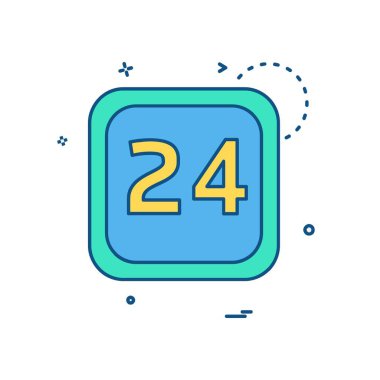 24 tarihi takvim simge tasarlamak vektör