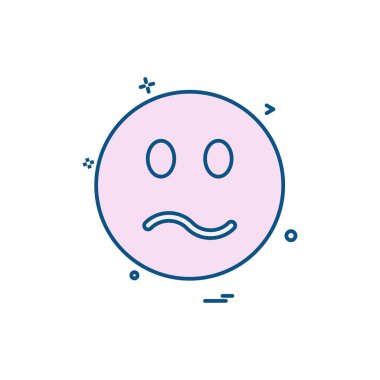 Emoji simgesi tasarım, renkli vektör çizim