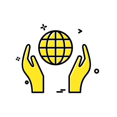 El simgesi tasarım, renkli vektör çizim