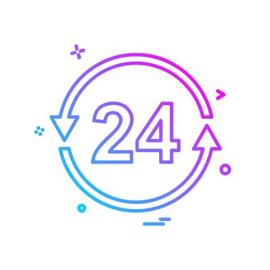 Saat simgesi tasarım, renkli vektör çizim