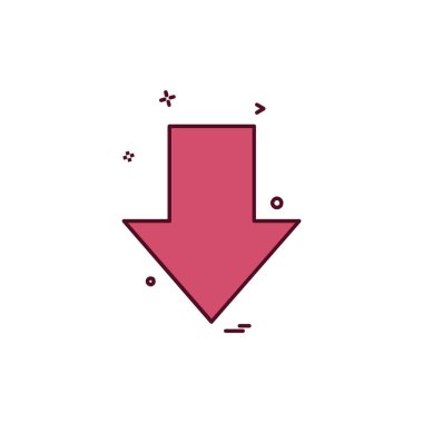 Aşağı ok simgesi tasarım vektörü