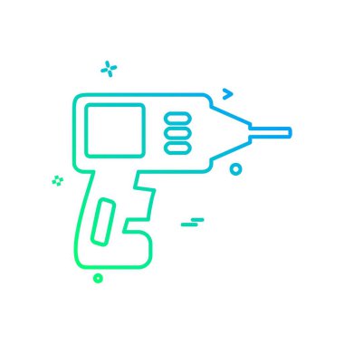 Çalışma araçlar simgesi tasarım, renkli vektör çizim 