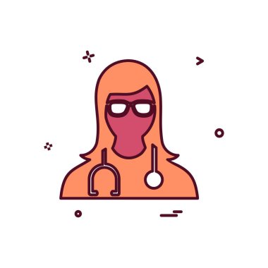 Avatar kadın simge tasarım vektörü