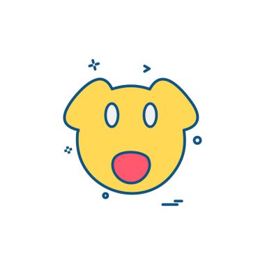 Domuz simgesi tasarım, renkli vektör çizim