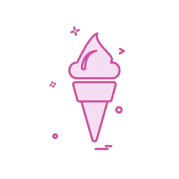Ice Cream Ikon Design Färgglada Vektorillustration — Stock vektor