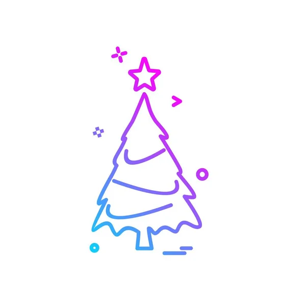 Kerstboom Pictogram Ontwerp Vector — Stockvector