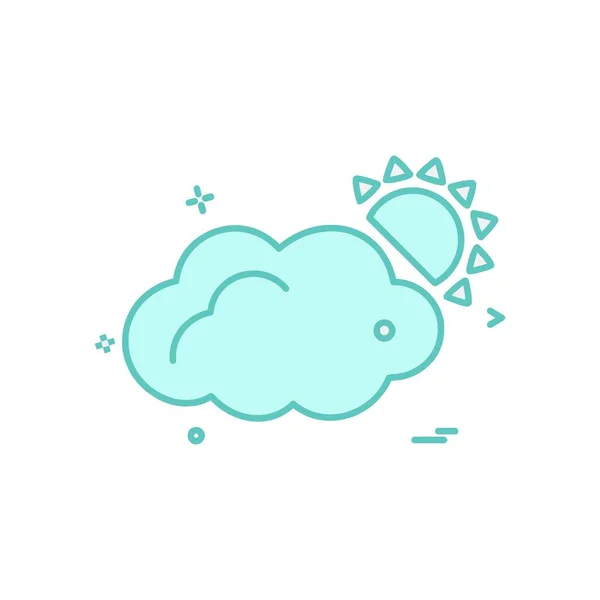 Wolke Icon Design Bunte Vektorillustration — Stockvektor