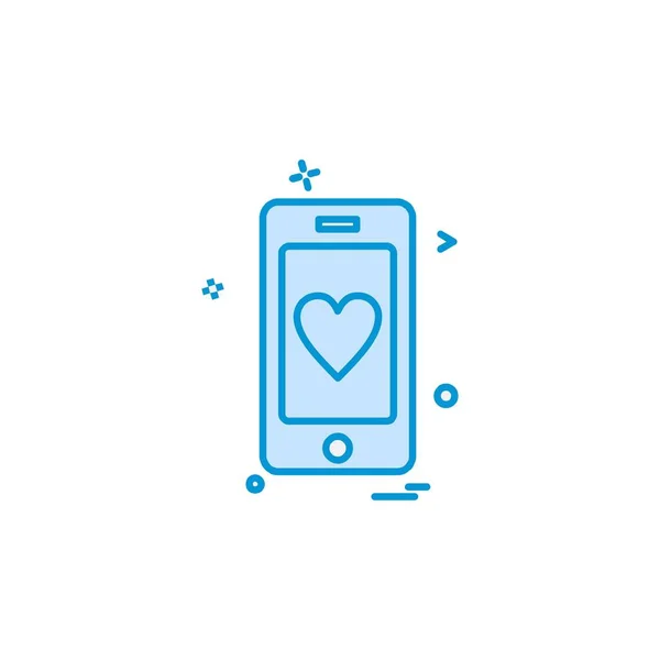 Love Mobile Vettore Progettazione Icona — Vettoriale Stock