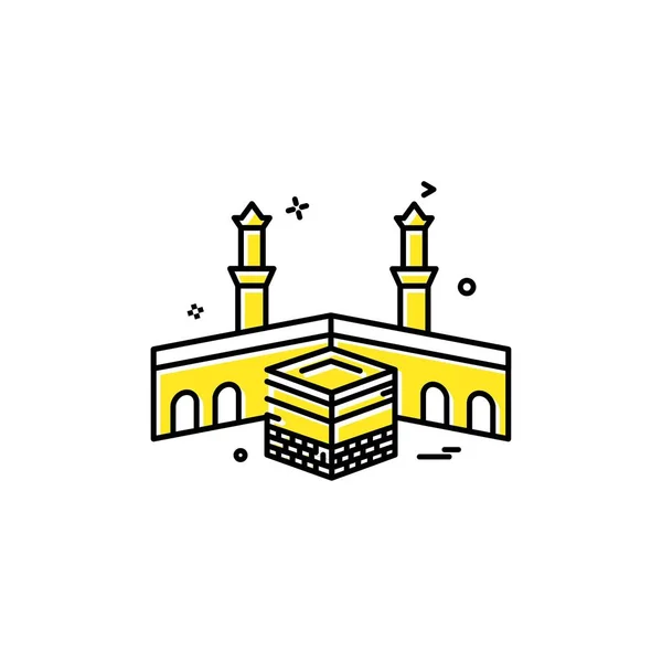 Vecteur Design Icône Sainte Kaaba — Image vectorielle