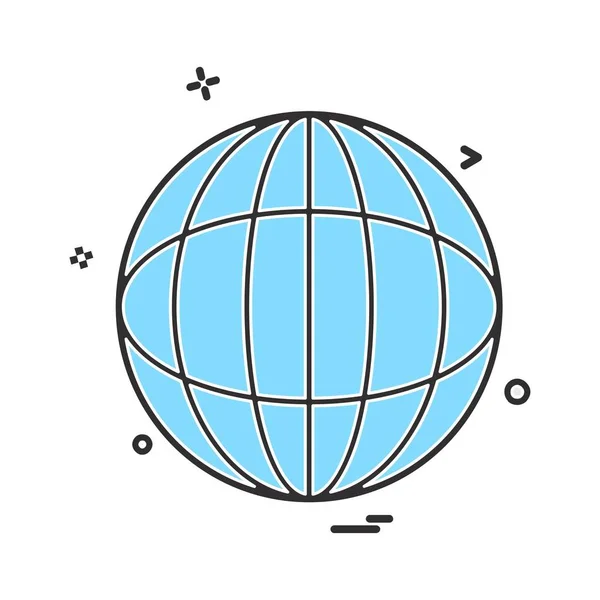 Glob Ikona Projekt Wektor Ilustracja — Wektor stockowy