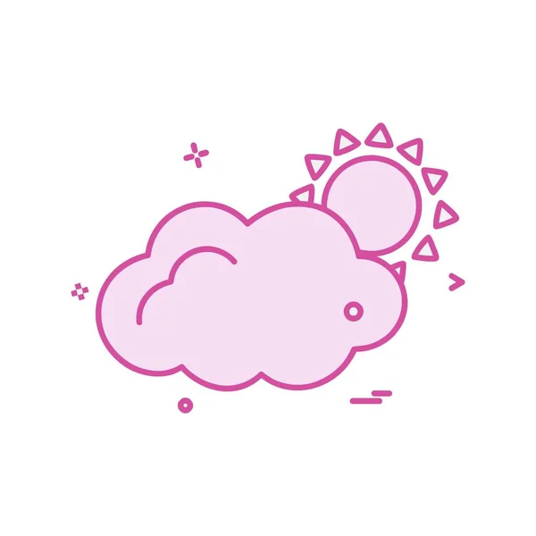 Wolke Icon Design Bunte Vektorillustration — Stockvektor