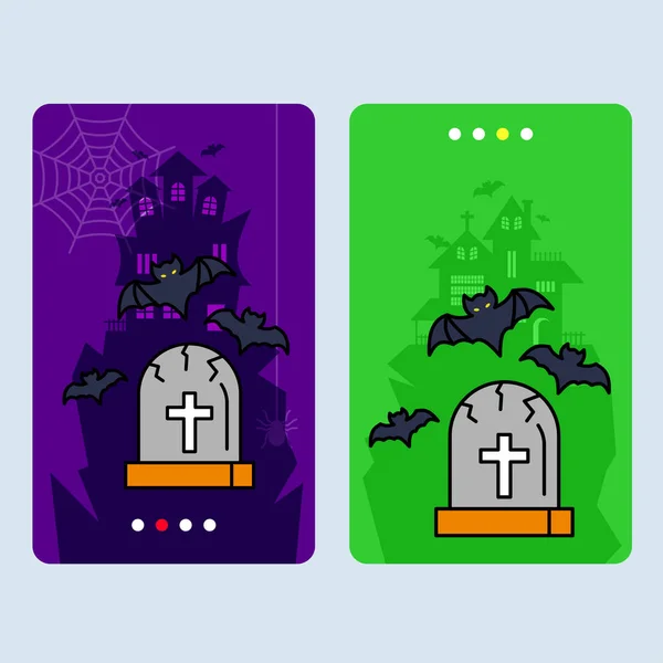 Feliz Halloween Invitación Diseño Con Vector Tumba — Archivo Imágenes Vectoriales