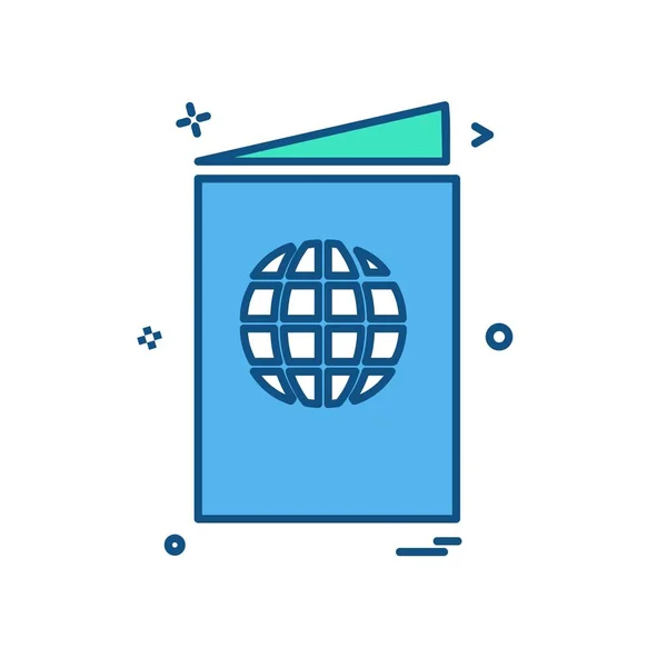 Pasaporte Icono Diseño Vector — Vector de stock