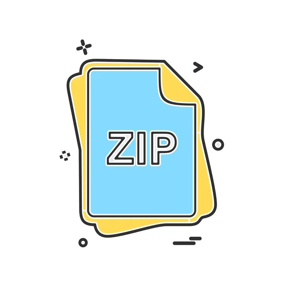 Zip File Type Icon Design Vector — Stock Vector