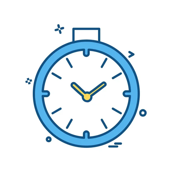 Reloj Icono Diseño Vector — Vector de stock