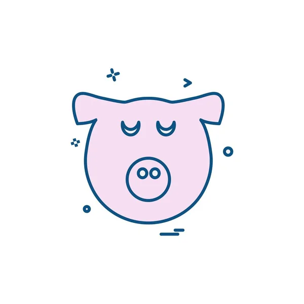 Pig Icon Design Vector — Stock Vector