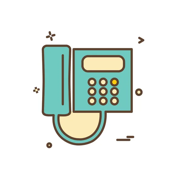 Telefono Icona Progettazione Vettoriale — Vettoriale Stock