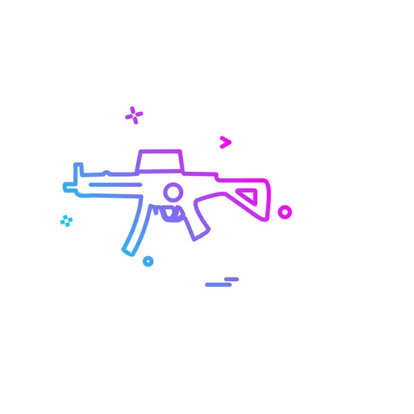 Pistola Icono Plano Vector Ilustración — Archivo Imágenes Vectoriales