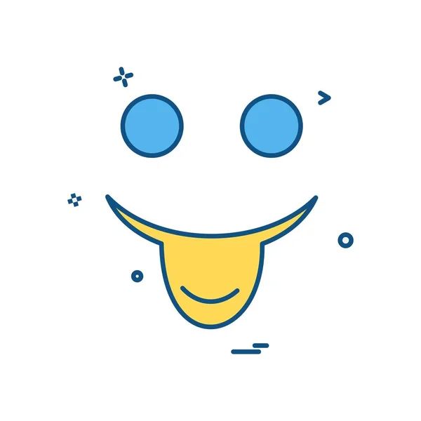 Feliz Icono Emoji Vector Diseño — Vector de stock
