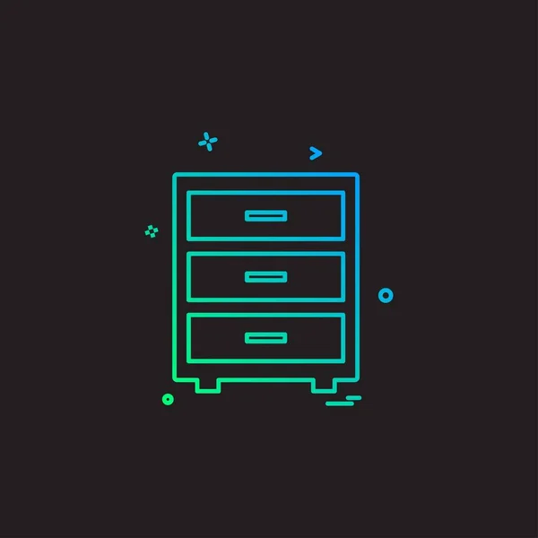 Studie Tabel Pictogram Ontwerp Vector — Stockvector