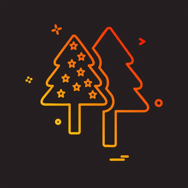 Árbol Navidad Icono Diseño Vector — Vector de stock