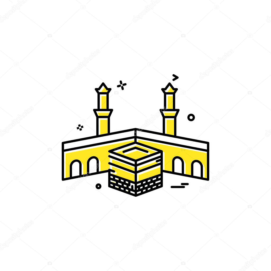 Holy Kaaba icon design vector 