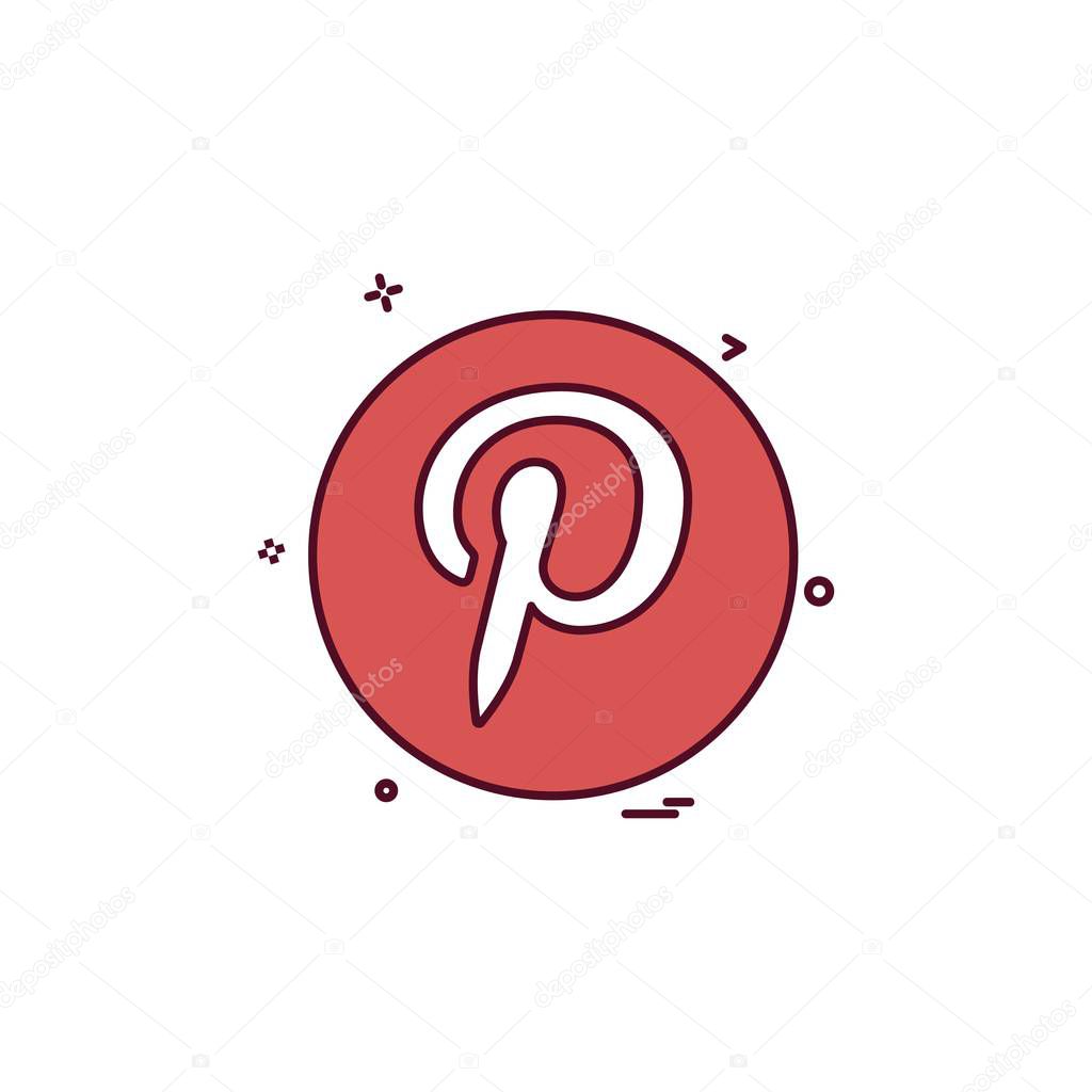 Media network social pinterest icon vector design